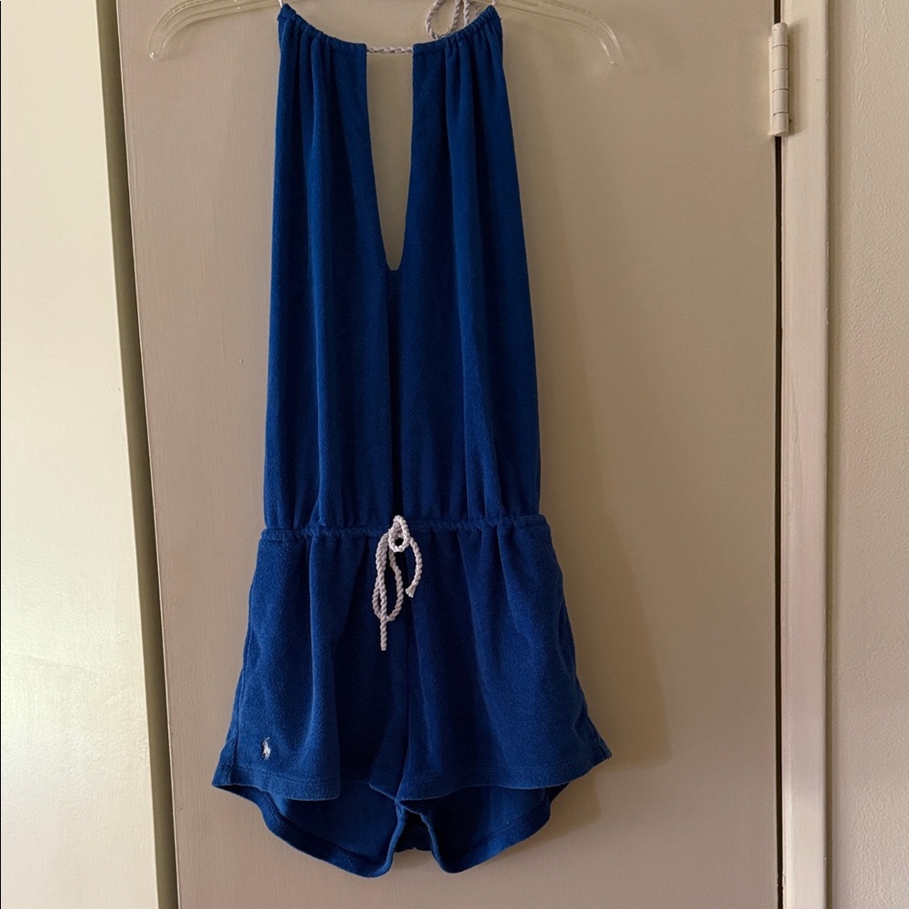 Polo Ralph Lauren Royal Blue Halter Romper with Drawstring size small